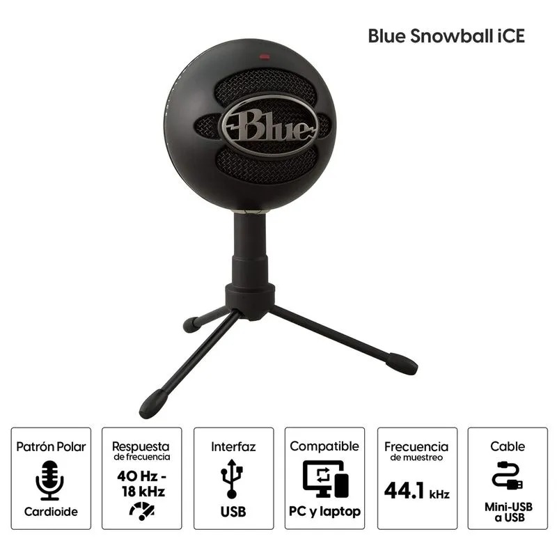 Logitech - Microfono USB Blue Snowball iCE Black