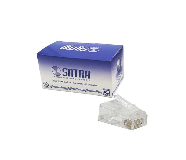 Satra 101040001 - Conector Plug Macho RJ-45 Cat. 5E. 100 unidades
