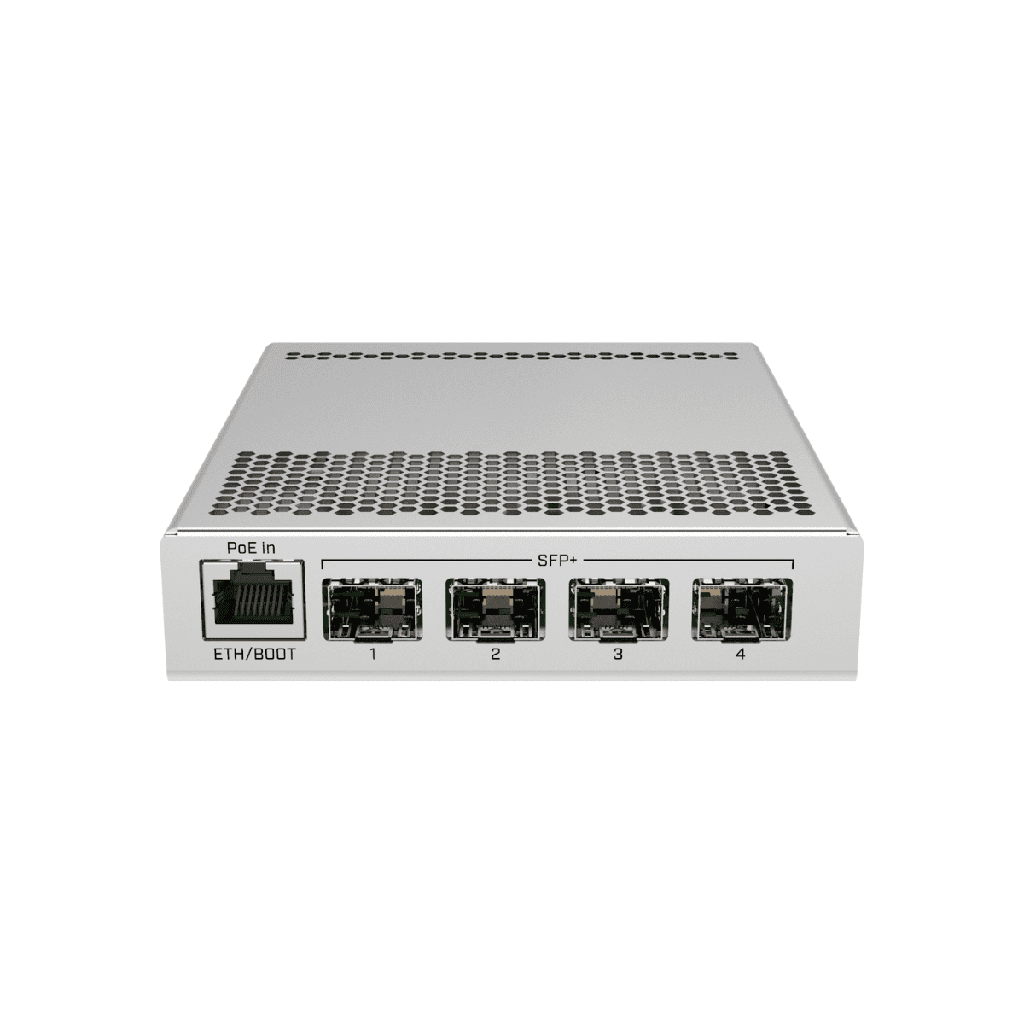 MikroTik - CRS305-1G-4S+IN, Five-port desktop switch with one Gigabit Ethernet port and four SFP+ 10Gbps ports