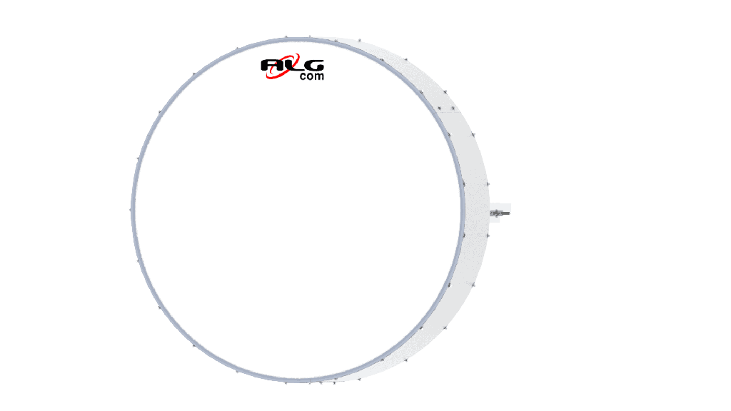 ALGcom - UHPX-5800-35-12-DP (Antena Parabólica Sólida Blindada) 35dBi, 1.2 metros de diámetro.
