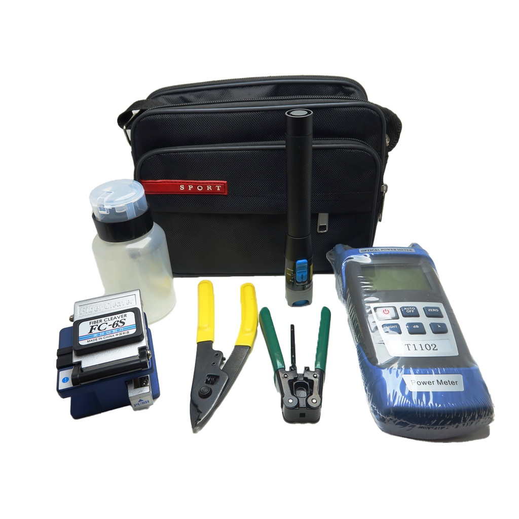 PhyHome - Kit de herramientas para fibra - cortadora, peladora, tester de potencia y de perdidas.