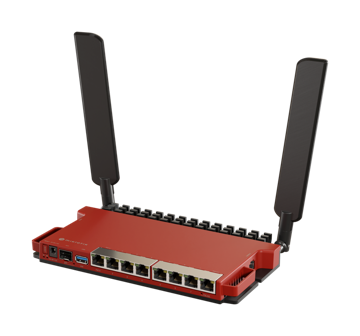 MikroTik - RouterBoard L009, WiFi 802.11ax 2.4Ghz, 1 puerto SFP+ 2.5GB y 8Gb, 1 POE-out y USB. RouterOS L5