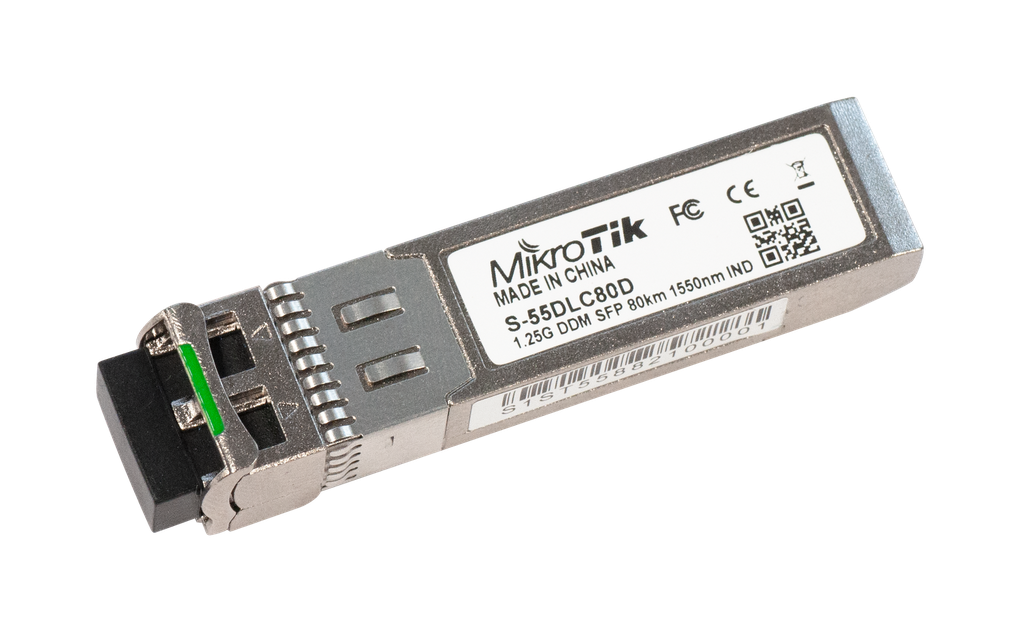 MikroTik - Módulo SFP 1.25G para enlaces de 80 km con conector LC dual