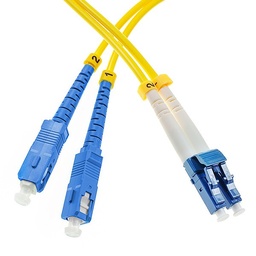 [TG-LC-SC-3M] TG-Net - Patch cord de fibra optica monomodo LC/PC-SC/PC duplex de 3 metros.