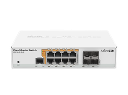 [CRS112-8P-4S-IN] MikroTik - CRS112-8P-4S-INCloud Router Switch 8 puertos Gb POE, 4 puertos SFP, procesador de 400Mhz, 128MB RAM, RouterOS L5.