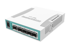 [CRS106-1C-5S] MikroTik - CRS106-1C-5S Cloud Router Switch, 5x SFP cages, 1x Combo (SFP or Gigabit Ethernet), 400MHz CPU, 128MB RAM, desktop case, RouterOS L5