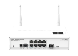 [CRS109-8G-1S-2HnD-IN] MikroTik - Cloud Router Switch 8 puertos GB, 1 SFP, WiFi 2.4Ghz. 2x2 MIMO, para escritorio.
