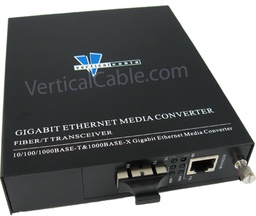 [265-2344] Vertical Cable - MEDIA CONVERTER FIBER OPTIC SC TO ETHERNET RJ45 1000BASE-T TO 1000BASE-SX (SC) DUPLEX MULTI-MODE 500